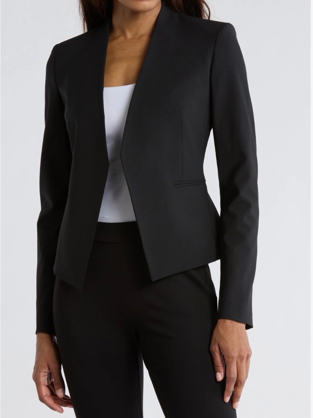 Theory Black Open-Front Tailored Blazer